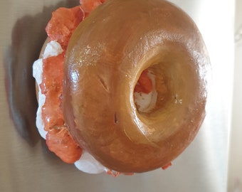 Salmon and Cream Cheese Bagel Fridge Magnet