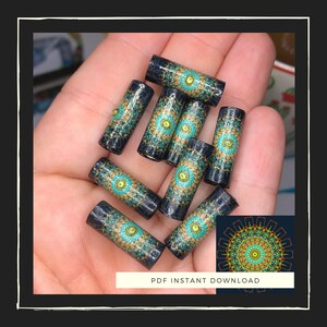 Modèle de perles en papier pour rouler les perles - Téléchargements instantanés PDF - Perles en tube mandala