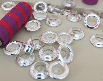 100 x Silver Plated European Big Hole Bead Cores, Eyelets Grommets for Resin Lampwork Charm beads Limited Number