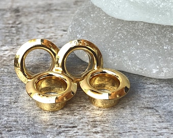 5mm Gold Plated Bead Cores, Solid Silver Base Metal Grommets, 5mm Eyelet, Paper Bead Cores, Resin End Caps, lampwork glass