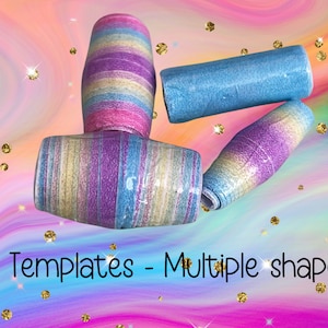 Paper Beading Template - Instant Download PDF - 10 Pastel Templates in 1  file - Make bicone, tube, barrel beads and more