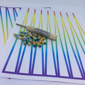 Modello di perline di carta per il rotolamento delle perline - Download istantanei PDF - Rainbow BiconeBeads