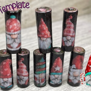 Gonk Christmas Paper Bead Making Template, Instant Printable Digital Download Templates, Paper Bead Supplies PDF Set of 8