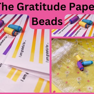 Perline di carta della gratitudine - Modello per perline bicono - 4 modelli per la creazione di attività di consapevolezza