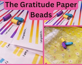 The Gratitude Paper Beads - Template for Bicone Beads - 4 Templates for Mindfulness Crafting