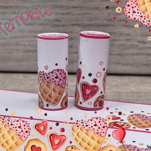 Love Heart Waffle Biscuit Paper Bead Making Template, Wedding Valentine Instant Printable Digital Download Templates, PDF