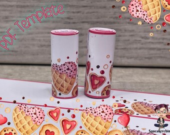 Liebe Herz Waffel Keks Papier Perlenherstellung Vorlage, Hochzeit Valentine Instant druckbare digitale Download Vorlagen, PDF