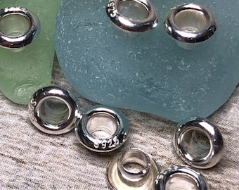 5mm Solid Sterling Silver Bead Cores, pair of cores, Grommets, 925 Eyelet, Paper Crafts, Resin - LAST CHANCE 2 BUY