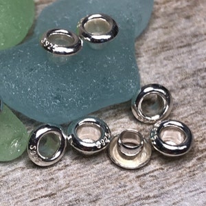 3.5mm Solid Silver Bead Cores, Solid Sterling Silver Grommets, Resin Eyelet, Paper Bead End Caps, Lampwork Glass