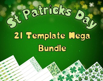 St Patrick's Day 21 Template Mega Bundle, Celebrate with the Irish, Paper Bead Template zum Perlenrollen - Instant Downloads PDF