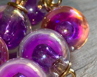 16mm Mini Bottles Beads Purple Iridescent, Pendant Ornaments Jewelry Making Crafts, Bracelet, Necklace, Earring