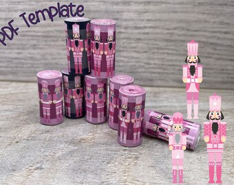 Papier Perlen Vorlage - Sofortiger Download PDF - Nussknacker Weihnachten Soldaten Pink- Tube Beads