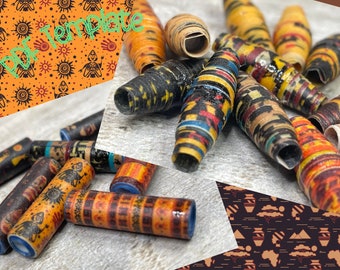 Afrikanische Printpapier Perlen Vorlage – Doppelkegel & Röhrchen Perlen (PDF Download)