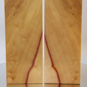 Flame Boxelder Stabilisierte Holzschuppen - Elegantes gewölbtes Rubinband - 14 x 5,5 x 12 mm