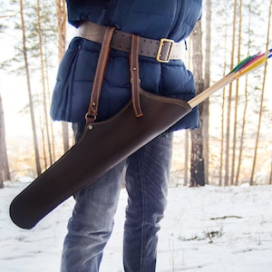 Bogenschießen Köcher Taillenköcher Lederköcher Gürtelköcher Lederhalfter Zweiseitiger Köcher Hüftköcher Pfeilköcher Pfeilholster Pfeiltasche