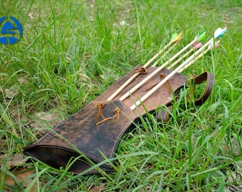 Hip Quiver Leather Quiver Mounted Archery Quiver Belt Quiver Leather Holster Two Sided Quiver Waist Quiver Mongolian Quiver Turkish Quiver