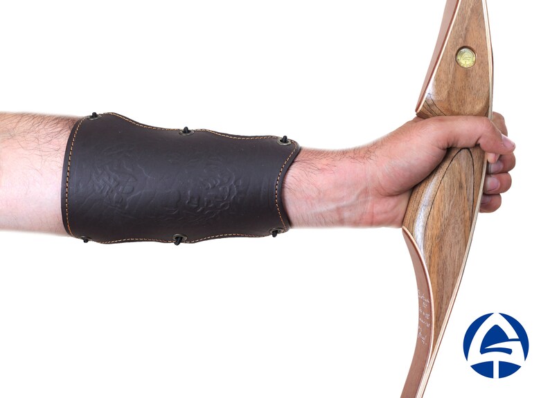 Leather Embossed Archery Bracer Cuffs Arm Guard Gauntlets Etsy