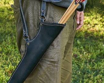 Carquois De Chasseur En Cuir Marron – LARP, Médiéval, Taille Unique (neuf)