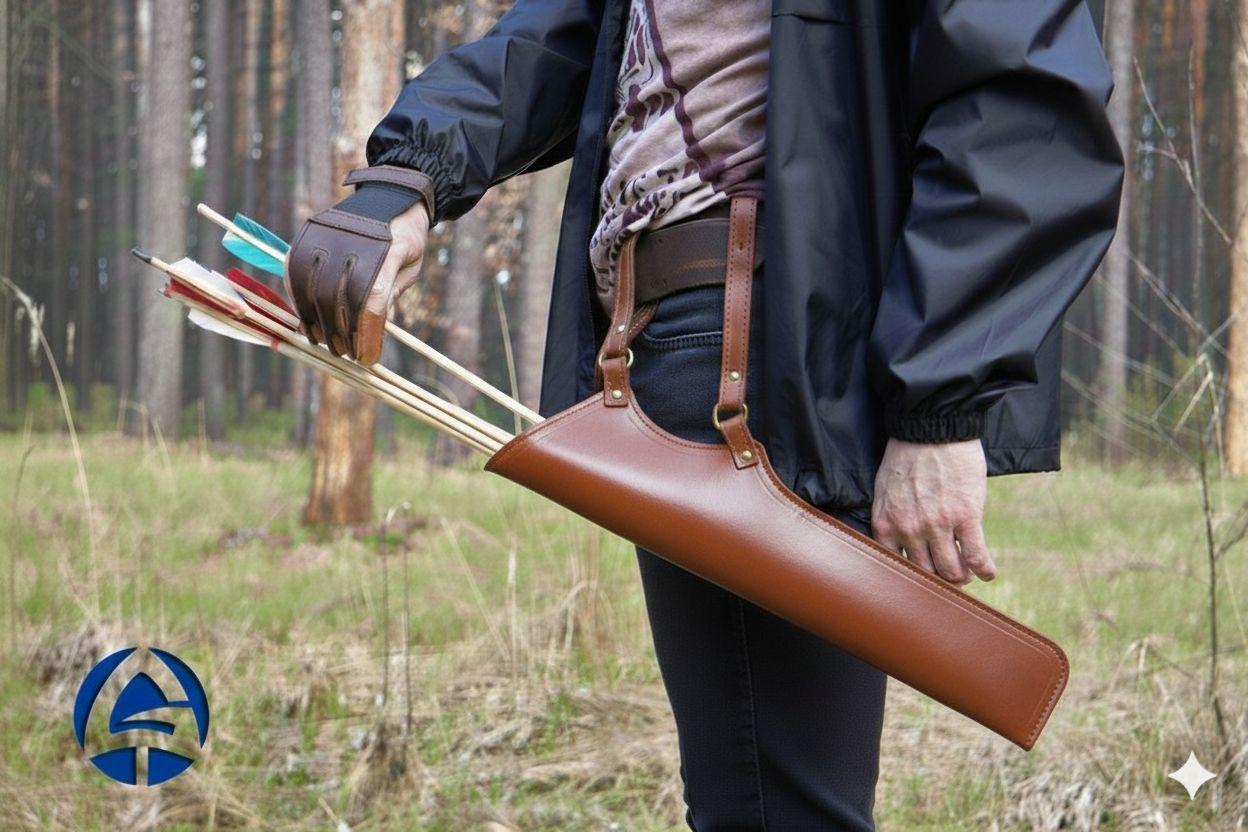 Tir à l'arc traditionnel arc long sac arc + étui carquois flèche taille hanche support chasse | eBay