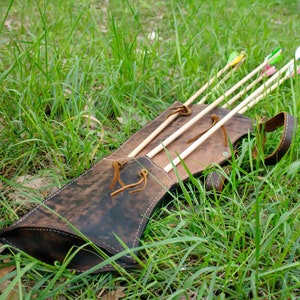 Hip Quiver Leather Quiver Mounted Archery Quiver Belt Quiver Leather Holster Two Sided Quiver Waist Quiver Mongolian Quiver Turkish Quiver