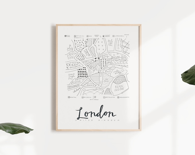 London Neighborhood Map Print