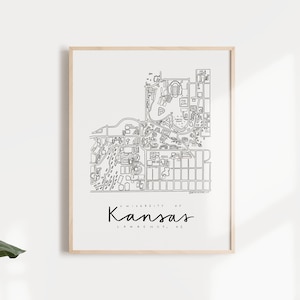 University of Kansas Campus Map Print - Etsy