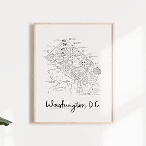 Washington D.C. Neighborhood Map Print