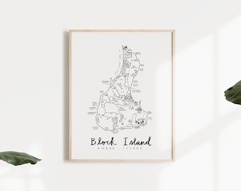 Block Island, Rhode Island Map Print