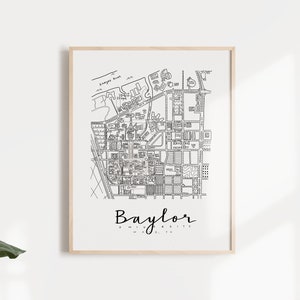 Baylor University Campus Map Print