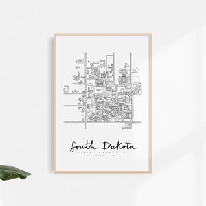 SDSU (South Dakota State University) Campus Map Print