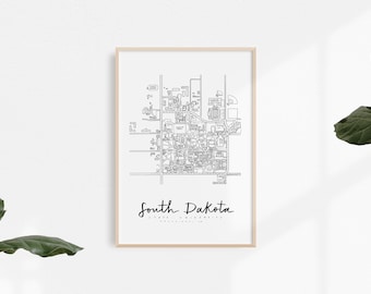 SDSU (South Dakota State University) Campus Map Print