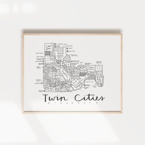 Twin Cities Neighborhood Map Print (Minneapolis + Saint Paul)