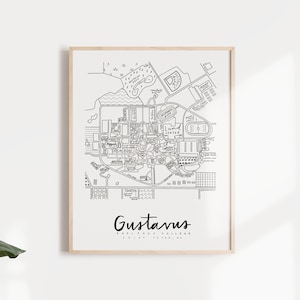 Gustavus Adolphus College Campus Map Print - Etsy
