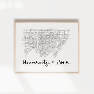 U Penn (University of Pennsylvania) Campus Map Print