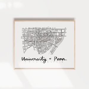 U Penn (University of Pennsylvania) Campus Map Print
