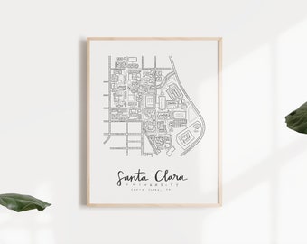 Santa Clara University Campus Map Print