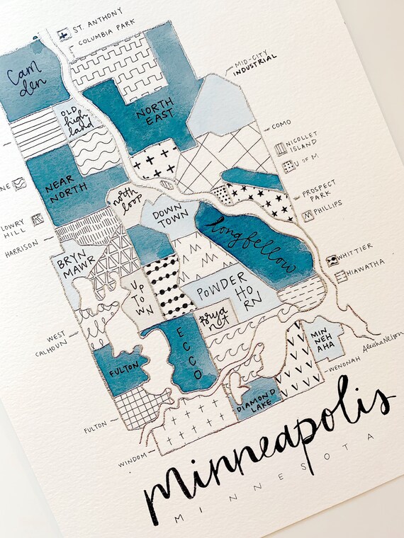 Hand Painted Saint Paul, MN Map – (BY) ALEISHA