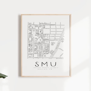SMU (Southern Methodist University) Campus Map Print