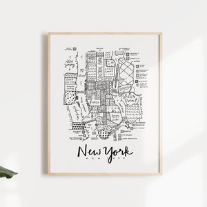 New York City Neighborhood Map Print