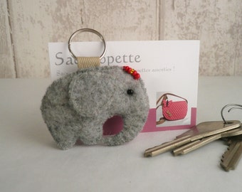 Grey elephant key ring, fun gift