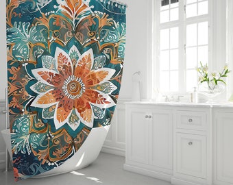 Shower Curtain, Mandala Boho, SteamPunk, Bathroom Accessories