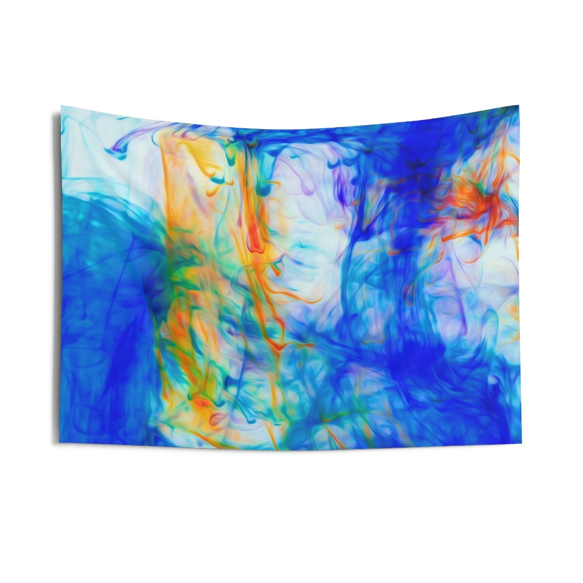 Abstract Wall Art Home Decor, World Map In Watercolor Purple Tapestry