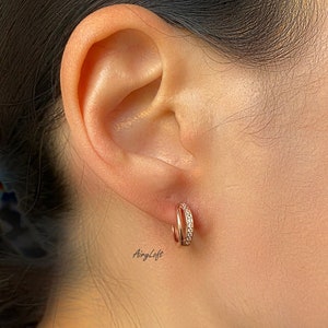 Huggie Hoop Earring, Sterling Silver Hoop Earrings,  dainty earrings, Christams gift, 925 Sterling silver jewelry, Stud Earrings, for her