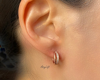 Huggie Hoop Earring, Sterling Silver Hoop Earrings,  dainty earrings, Christams gift, 925 Sterling silver jewelry, Stud Earrings, for her