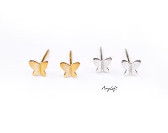 Zierliche Schmetterling Ohrstecker, Sterling Silber 925 Ohrstecker, Schmetterling Ohrringe, Alltags Ohrringe, zierliche Ohrstecker