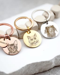 Personalized Pet Portrait Keychain, Custom Photo, Pet Memorial Tag By AiryLoft By AiryLoft Shop owned by Claire 12 years on Etsy