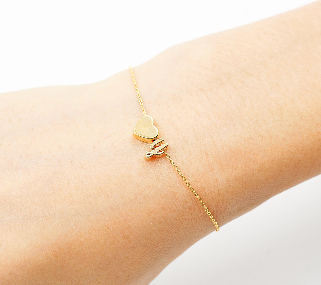 Dainty Initial Bracelet, Friendship Gift for Her, Initials Letter Bracelet, Lowercase Letter