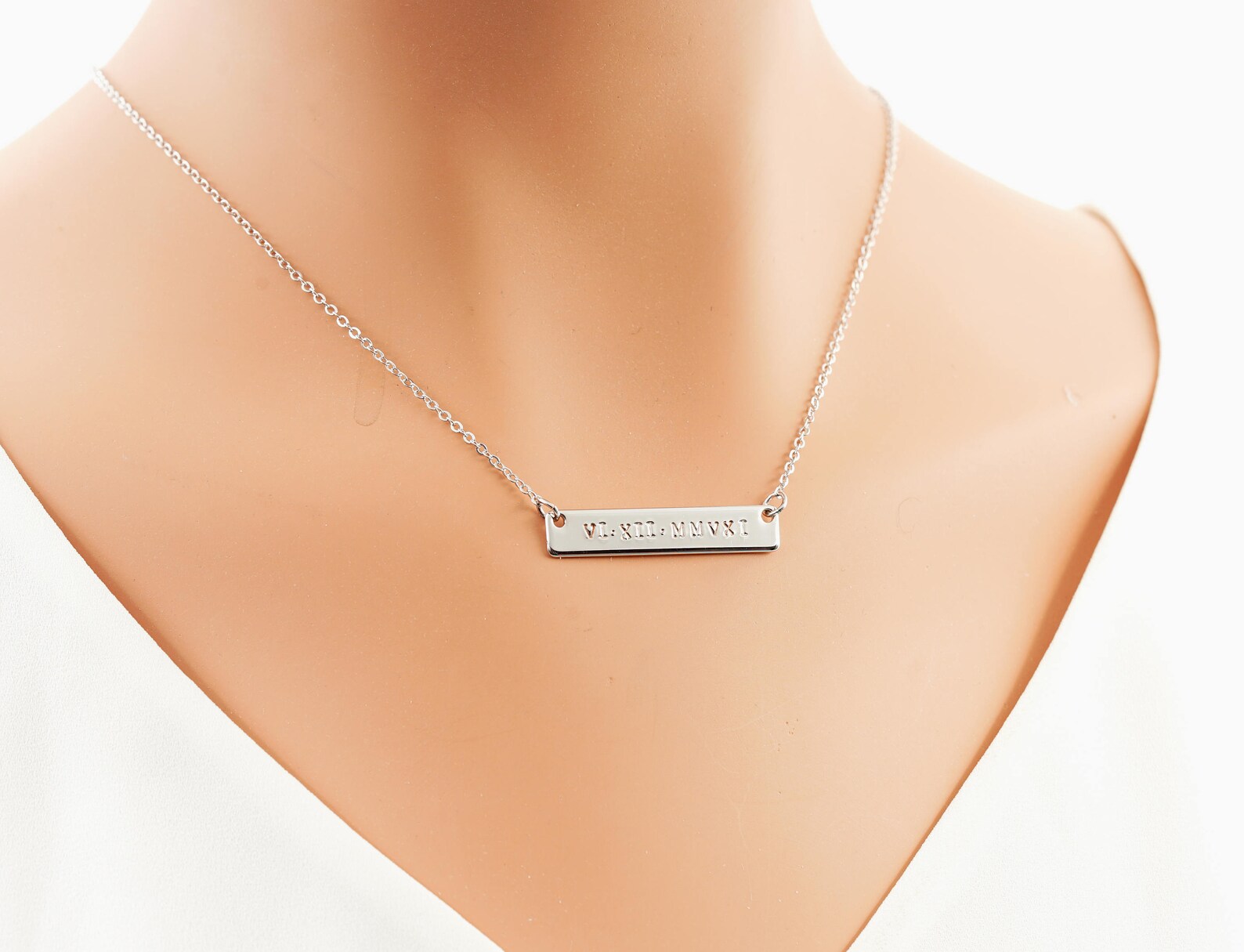 Gold Bar Necklace Name Bar Necklace Personalized Bar Etsy