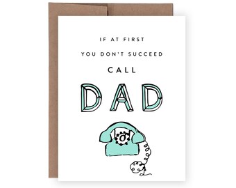 Funny Call Dad Birthday Card, Humorous Father's Day Card