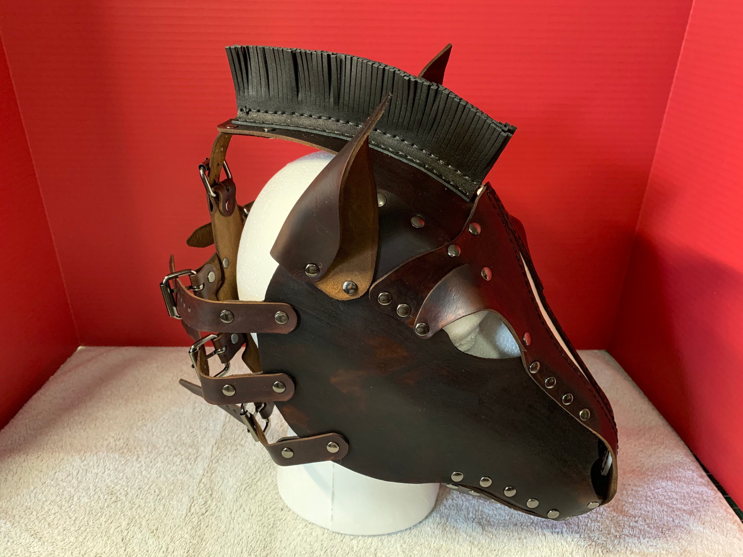 Fullfaced Leather Horse Mask Etsy